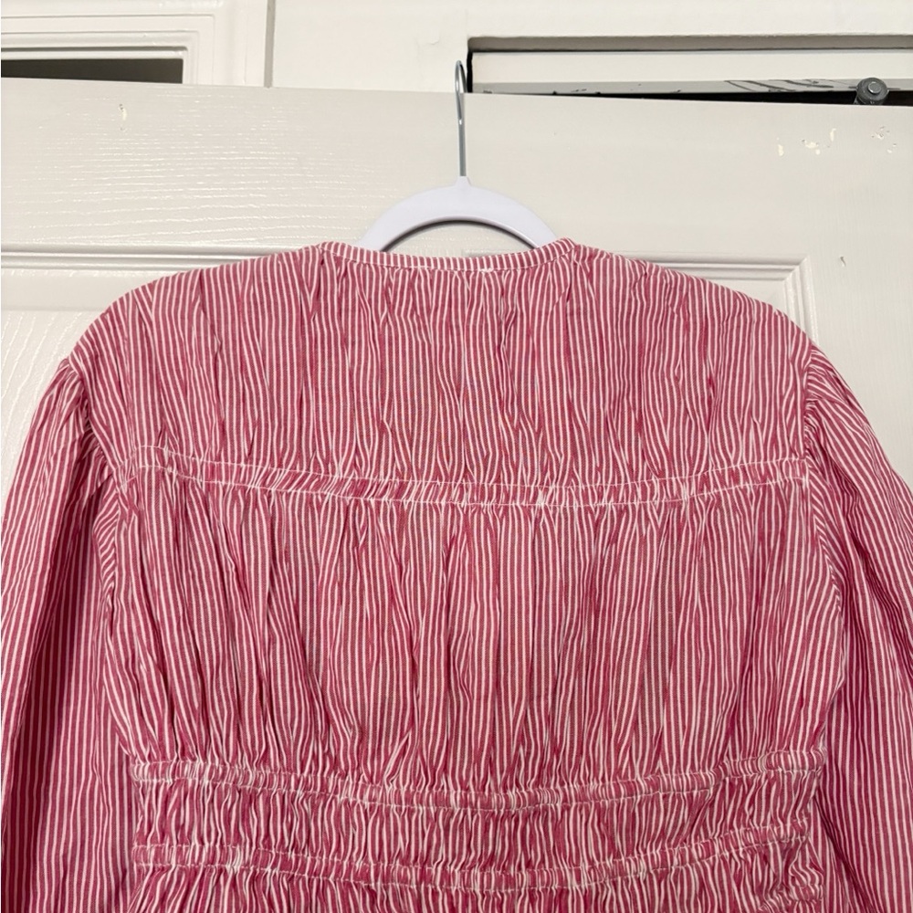 MILLE Ella Top Tango Stripe Tie Front Balloon Sleeve Boho Sz Medium NWT - Picture 12 of 13